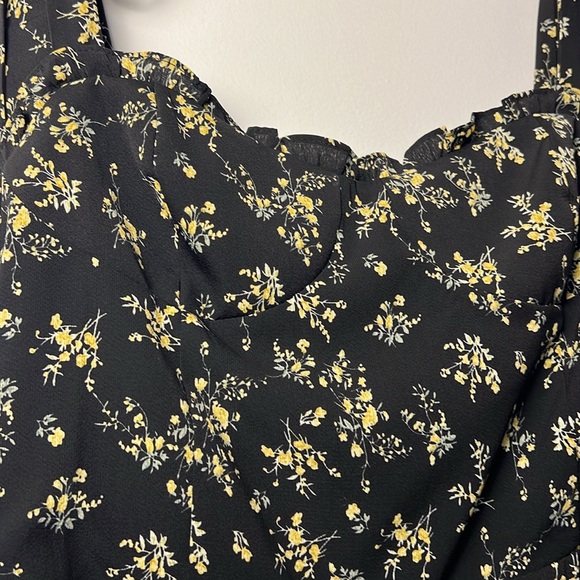 Anthropologie Black Floral Midi Dress - Picture 6 of 11